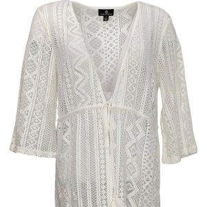 NEW Curations Women's Sweater Sz M Reg Cotton Cardigan White